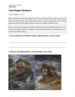 Vorschau - Arbeitsblätter - Vom klugen Bauherrn – Text mit Aufgaben - Deckblatt