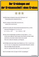 Vorschau - Arbeitsblätter - Differenzierte Übungen: Kreisbogen- und ausschnitt (mit Lösungen) - Seite 1
