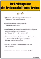 Vorschau - Arbeitsblätter - Differenzierte Übungen: Kreisbogen- und ausschnitt (mit Lösungen) - Seite 2