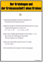 Vorschau - Arbeitsblätter - Differenzierte Übungen: Kreisbogen- und ausschnitt (mit Lösungen) - Seite 3