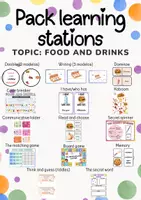 Vista previa - Juegos / Gamificación - Pack learning stations - food and drinks - Portada