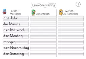 Vorschau - Arbeitsblätter - Lernwörtertraining - Vorlage, Lernwörterbundle - Seite 2