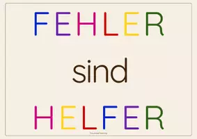 Vorschau - Bildkarten - "Fehler sind Helfer" - Plakat für die Klasse - Seite 1