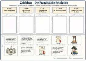 Vorschau - Arbeitsblätter - Zeitfalten – Die Französische Revolution als Leporello-Zuordnung mit Lösung und Anleitung - Seite 1