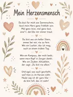 Vorschau - Bildkarten - Muttertag Grundschule – 2 Gedichte (Mama & Herzensmensch) | GRATIS Download | liebevolle Reime inkl. Alternative ohne Mama - Seite 2