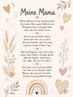 Vorschau - Bildkarten - Muttertag Grundschule – 2 Gedichte (Mama & Herzensmensch) | GRATIS Download | liebevolle Reime inkl. Alternative ohne Mama - Seite 1