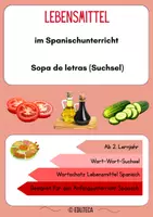 Vorschau - Arbeitsblätter - Sopa de letras / Suchsel: Lebensmittel (Spanisch) - Deckblatt