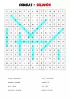 Vorschau - Arbeitsblätter - Sopa de letras / Suchsel: Lebensmittel (Spanisch) - Seite 2