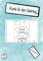 Vorschau - Mal- und Bastelvorlagen - Vatertagskarte für den Super Dad - Deckblatt