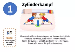 Vorschau - Stundenentwürfe - 10 Stationen Zweikämpfe / Zweikampf Stationen / Ringen und Raufen - Seite 1