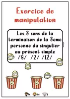 Aperçu - Jeux - Exercice de manipulation - 3 son présent simple - Page de couverture