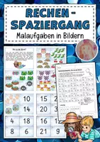 Vorschau - Arbeitsblätter - Einmaleins Rechenspaziergang Malaufgaben in Bildern - Deckblatt