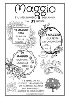 anteprima - Flashcard - MAGGIO MESE INFOGRAFICA DA COLORARE SPASSOCARTAFORBICE - Pagina 1