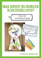 Vorschau - Mal- und Bastelvorlagen - Was siehst du durchs Schlüsselloch? - Kreatives Ausmalmaterial - Deckblatt