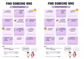 Vorschau - Arbeitsblätter - Find someone who Present Progressive - Seite 1
