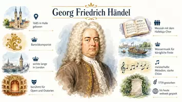 Vorschau - Arbeitsblätter - Lernposter + AB mit Fragen zum Thema "Georg Friedrich Händel" + Lösungsblatt + Mindmap + Infografik - Seite 2
