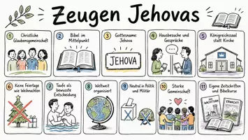 Vorschau - Arbeitsblätter - Lernposter + Arbeitsblatt "Zeugen Jehovas" + Onlineübung & MP3 + Mindmap + Infografiken - Seite 2