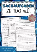 Vorschau - Arbeitsblätter - Sachaufgaben ZR100 mit Übergang - Deckblatt