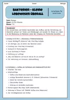 Vorschau - Stundenentwürfe - Bakterien - Aufbau, Vermehrung & Antibiotika | Unterrichtsreihe "Immunsystem & Gesundheit", Biologie 7.-8. Klasse - Seite 1