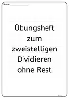 Vorschau - Arbeitsblätter - Übungsheft zum zweistelligen Dividieren ohne Rest - Deckblatt