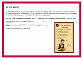 Vorschau - Aufgabenkarten - Au restaurant - Rollenkarte für einen Restaurant-Dialog - Seite 3
