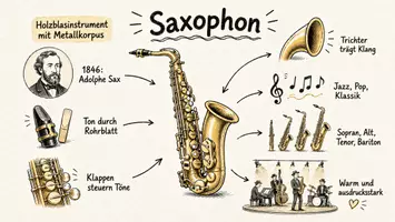 Vorschau - Arbeitsblätter - Lernposter + Arbeitsblatt "Saxophon" + Onlineübung & MP3 + Mindmap + Infografik - Seite 2