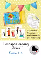 Vorschau - Arbeitsblätter - Lesespaziergang Zirkus in 4 Lesestufen - Deckblatt