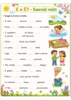 anteprima - Esercizi - Italiano classe 3 primaria – E o È, A o HA, Apostrofo e frase minima - Pagina di copertina