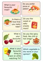 Vorschau - Arbeitsblätter - Speed Dating Englisch A2 Gesprächskarten - Food - Seite 2