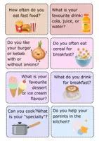 Vorschau - Arbeitsblätter - Speed Dating Englisch A2 Gesprächskarten - Food - Seite 3