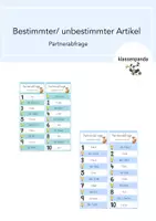 Vorschau - Spiele - Bestimmter und unbestimmter Artikel Partnerabfrage - Deckblatt