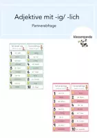 Vorschau - Spiele - Adjektive mit -ig und -lich Partnerabfrage - Deckblatt