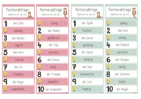 Vorschau - Spiele - Adjektive mit -ig und -lich Partnerabfrage - Seite 2
