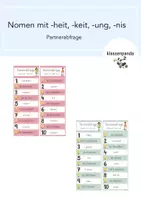 Vorschau - Spiele - Nomen mit Endung -heit, -keit, -ung, -nis Partnerabfrage - Deckblatt