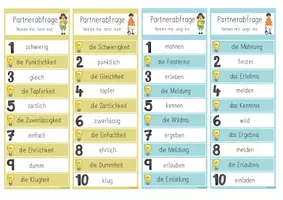 Vorschau - Spiele - Nomen mit Endung -heit, -keit, -ung, -nis Partnerabfrage - Seite 3