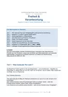 Vorschau - Arbeitsblätter - Freiheit & Verantwortung – Ethik/Philosophie Oberstufe | Negative/positive Freiheit, Determinismus, Willensfreiheit, Sartre | Kl. 10–12 - Deckblatt