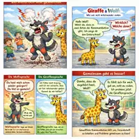 Vorschau - Stundenentwürfe - Comic zur Wolfs- und Giraffensprache, GFK, mit Stundenentwurf. - Seite 1
