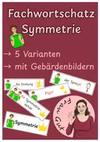 Vorschau - Fördermaterial/Inklusion - Fachwortschatz Symmetrie mit Gebärden und Piktogramm - Deckblatt