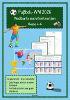 Vorschau - Arbeitsblätter - Fußball-WM 2026: Weltkarte erstellen – Kontinente, Länder, Hauptstädte/ Klasse 4-6 - Deckblatt