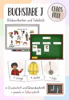 Vorschau - Präsentationen/Tafelbilder - Buchstabeneinführung J j - Bildwortkarten und Tafelbilder - Deckblatt