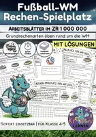 Vorschau - Arbeitsblätter - Mathe zur Fußball WM 2026 – Rechenaufgaben im Zahlenraum bis 1.000.000 | Sachaufgaben & Arbeitsblätter Klasse 4-5 - Deckblatt
