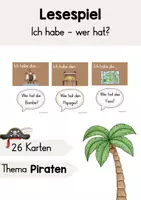 Vorschau - Spiele - FREEBIE Lesespiel: Ich habe, wer hat? Thema Piraten - Deckblatt