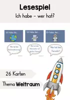 Vorschau - Spiele - Lesespiel: ich habe, wer hat? Thema Weltall / Weltraum - Deckblatt
