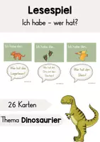 Vorschau - Spiele - Lesespiel: ich habe, wer hat? Thema Dinosaurier - Deckblatt