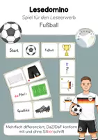 Vorschau - Spiele - Lesedomino: Fußball - Deutsch / DaZ (Lesespiel, Wortschatzspiel, Domino) - Deckblatt