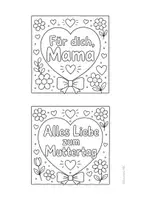 Vorschau - Mal- und Bastelvorlagen - Mutter- und Vatertag Geschenk: Faltbuch (Leporello) (Kl. 1-4, diff.) - Seite 3