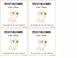 Vorschau - Mal- und Bastelvorlagen - Willkommensgruß Hundeklasse (zur Einschulung & nach den Sommerferien) - Seite 1