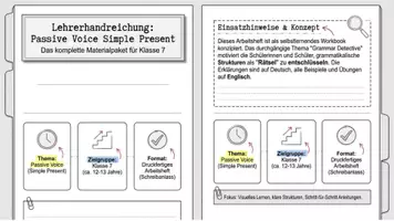 Vorschau - Unterrichtsreihen - Englisch Passive Voice Simple Present: Workbook (Grammar Detective) - Seite 1