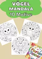 Vorschau - Mal- und Bastelvorlagen - Vögel Mandala zum Ausmalen | 10 Motive - Deckblatt