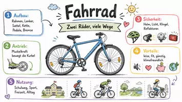 Vorschau - Arbeitsblätter - Lernposter + Arbeitsblätter zum Thema "Fahrrad" + Lösung & Fragen & MP3 + Mindmap + Infografik - Seite 2